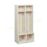 ECR4Kids 2-Section Coat Locker Bench