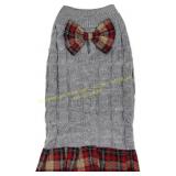 2Ct LETSQK Dog Sweater with Leash Hole, Gray L