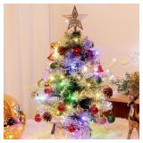 XmasExp 20in Xmas Tree, Ornaments & 2 LED Lights