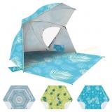 OutdoorMaster Pop Up Beach Umbrella   Blue