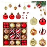 cholobaco Christmas Balls, 40pcs Red & Gold Set