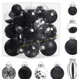 MoonXmas Christmas Ornaments Set, 32Pcs Black
