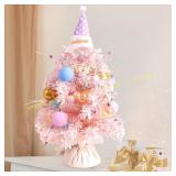 BSTCRAFT 22in Artificial Flock Tabletop Xmas Tree