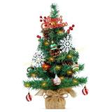 ORNARAS 23.6in. Mini Christmas Tree w/ Burlap Base