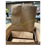 Box of brown paper grocery bags