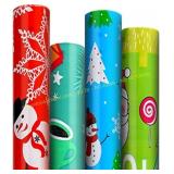 Christmas Wrapping Paper, Set of 4 Rolls