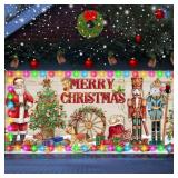 Santa Shop Door Banner with LED Lights 6x13ft