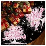 QIONG MENG 48in. Christmas Tree Skirt, Black
