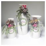 GOLDSIFT Vase Set of 3, White Ceramic