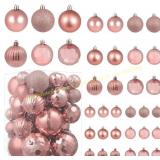 YiYunFloral Xmas Ball Ornaments, Rose Gold