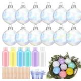 Syhood 12 Set DIY Iridescent Xmas Balls 2.4in.
