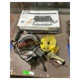 Vise, Coleman stove, saw, racket strap