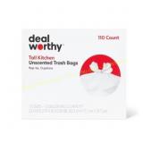 Dealworthy Kitchen Flap-Tie Trash Bags 13gal 110ct