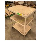 Metal cart on wheels