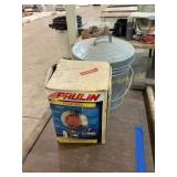 LP heater, metal trash can