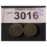 1905   1907  Indian head pennies