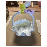 8in Hobnail Milk Glass Basket