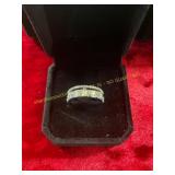 Ladies Stacked Clear Gemstone Ring Size 6