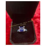 Ladies Engagement Ring Ocean Blue Stone 6