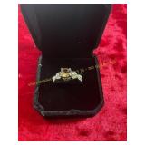 Ladies Pink Gemstone Promise Ring Size 6