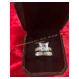 Stacked Clear Frost Gemstone Ring Size 6