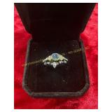 Stacked Light Ocean Gemstone Ring Size 6
