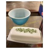 Pyrex Butter Dish+ Bowl