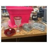 Jewelry Boxes, Ruby Rimmed Glassware