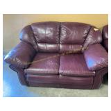 Leather loveseat