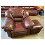 Leather chair and ottoman