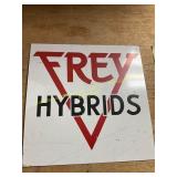 Metal Frey Hybrids Sign