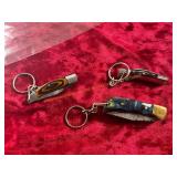 3ct Damascus Pocket Knife With Keychain