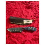 Damascus File Knife With Sheath
