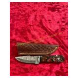 Damascus Knife With Sheath