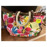 Coldwater Creek Floral Tote w/Chunky Handles