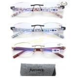 Rimless Blue Light +3.50 Blocking Reading Glasses