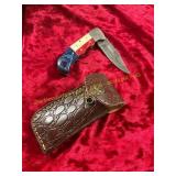 Damascus Pocket Knife with Sheath