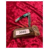 Damascus Pocket Knife with Sheath
