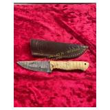 Damascus Knife with Sheath