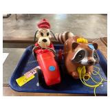 Vintage Toys, Raccoon + Racecar Bank