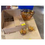 Carnival Glass Punch Bowl Set