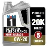 Mobil 1 High Mileage Synthetic 0W-20, 5 qt Mobil 1 High Mileage Synthetic 0W-20, 5 qt