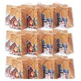 Christmas Gift Bags, Kraft Paper (A-24) Christmas Gift Bags, Kraft Paper (A-24)