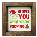Homythe Funny Christmas Wooden Sign, 7x7 Inch Homythe Funny Christmas Wooden Sign, 7x7 Inch