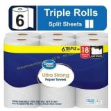 Great Value Ultra Strong Paper Towels, 6 Rolls Great Value Ultra Strong Paper Towels, 6 Rolls