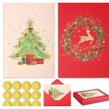 2ct Motiskyy 16 Sets Christmas Cards, Envelopes. 2ct Motiskyy 16 Sets Christmas Cards, Envelopes.