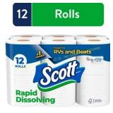 Scott Rapid-Dissolve TP, 12 Double Rolls Scott Rapid-Dissolve TP, 12 Double Rolls