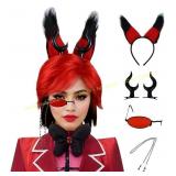 2ct Besuante Alastor Wig Black Red Cosplay 2ct Besuante Alastor Wig Black Red Cosplay