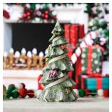 Rezpuao 10in. White Glittered Xmas Pine Trees Rezpuao 10in. White Glittered Xmas Pine Trees