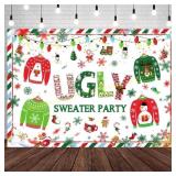 2ct AIBIIN 7x5ft Christmas Ugly Sweater Backdrop 2ct AIBIIN 7x5ft Christmas Ugly Sweater Backdrop
